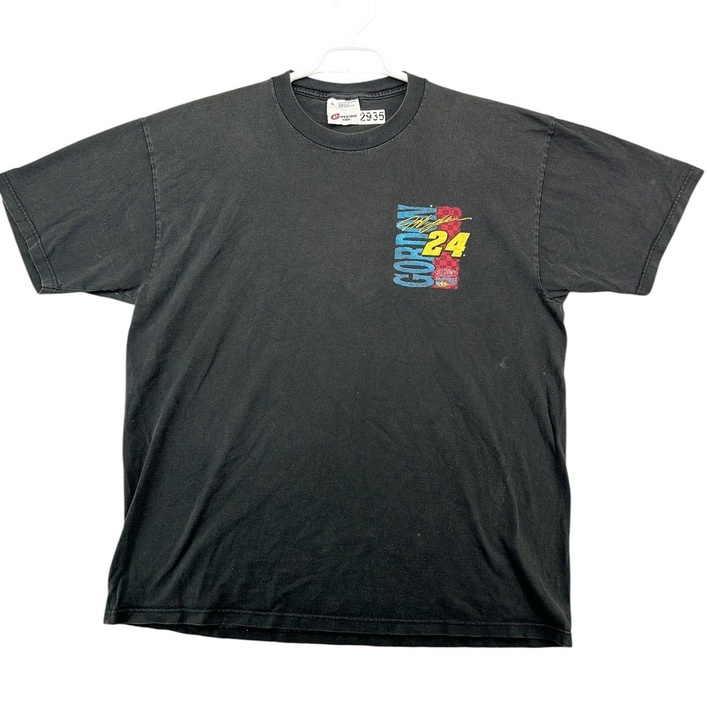 Vintage Jeff Gordon NASCAR T Shirt Mens XL Black DuPont Monte Carlo 24 Racing